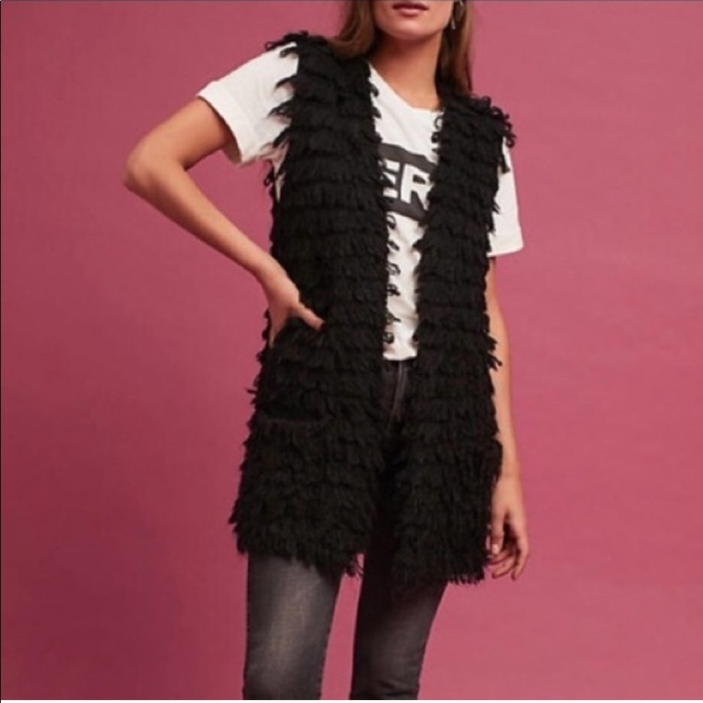 Urban outfitters harlyn fuzzy long vest S